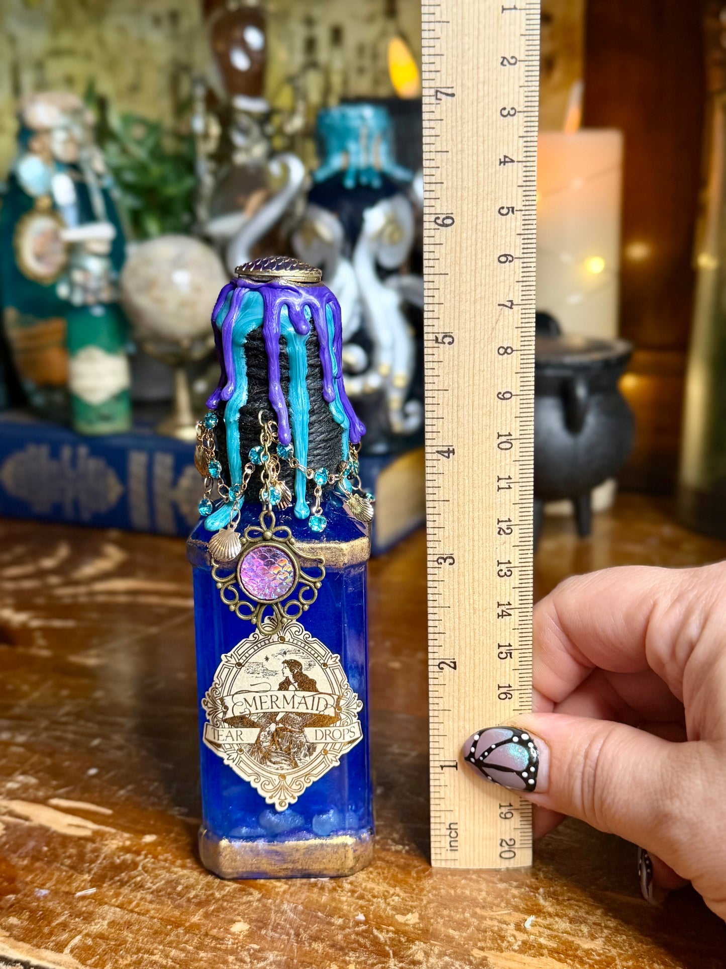 Mermaid Tears Potion | Mermaid Decor | Ocean Fantasy Bottle | Sea Witch Decor | Handmade Gothic Art