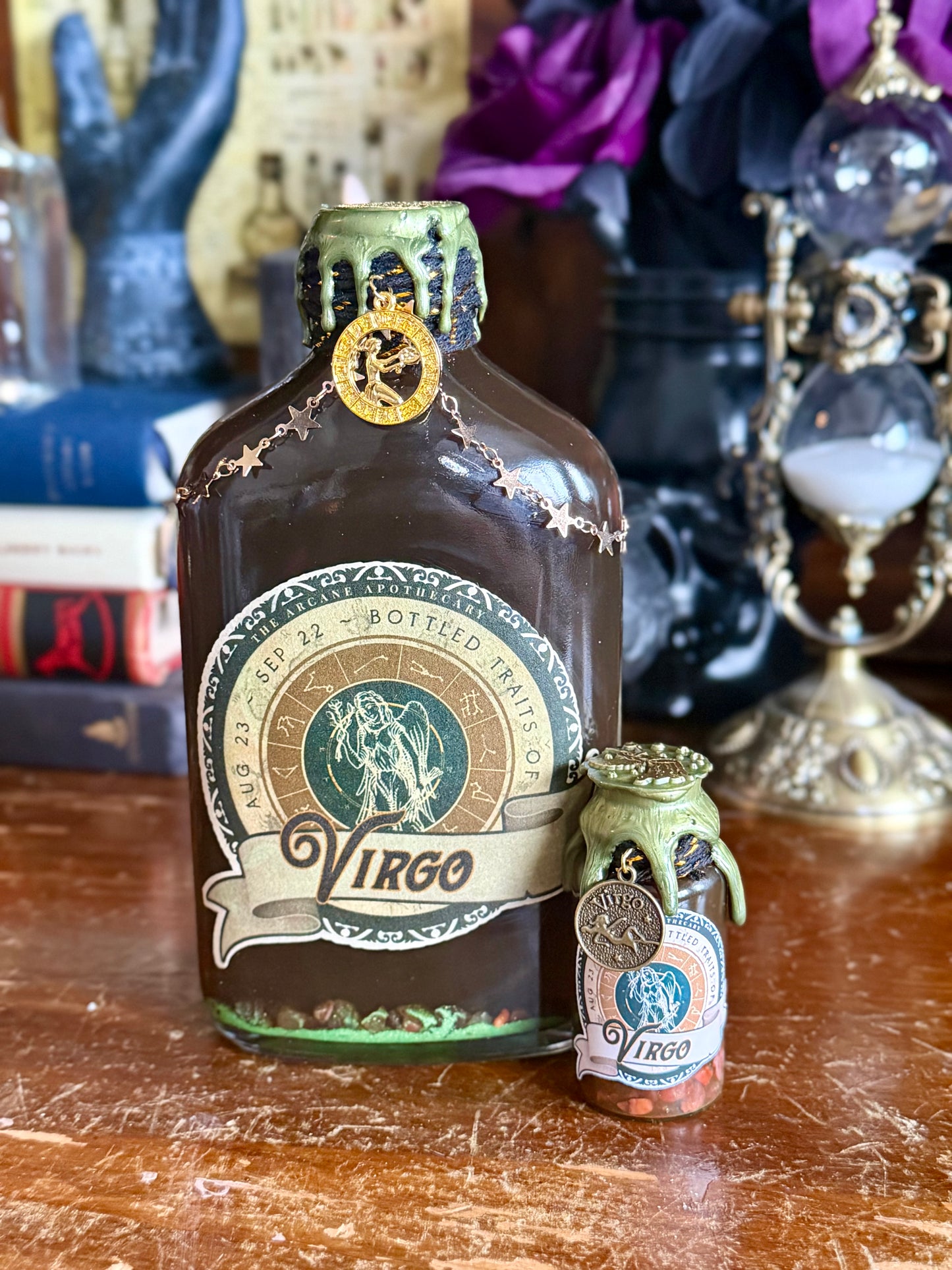 Mini Zodiac Virgo Potion Collectible | Astrology Decor | Witchy Display Bottle