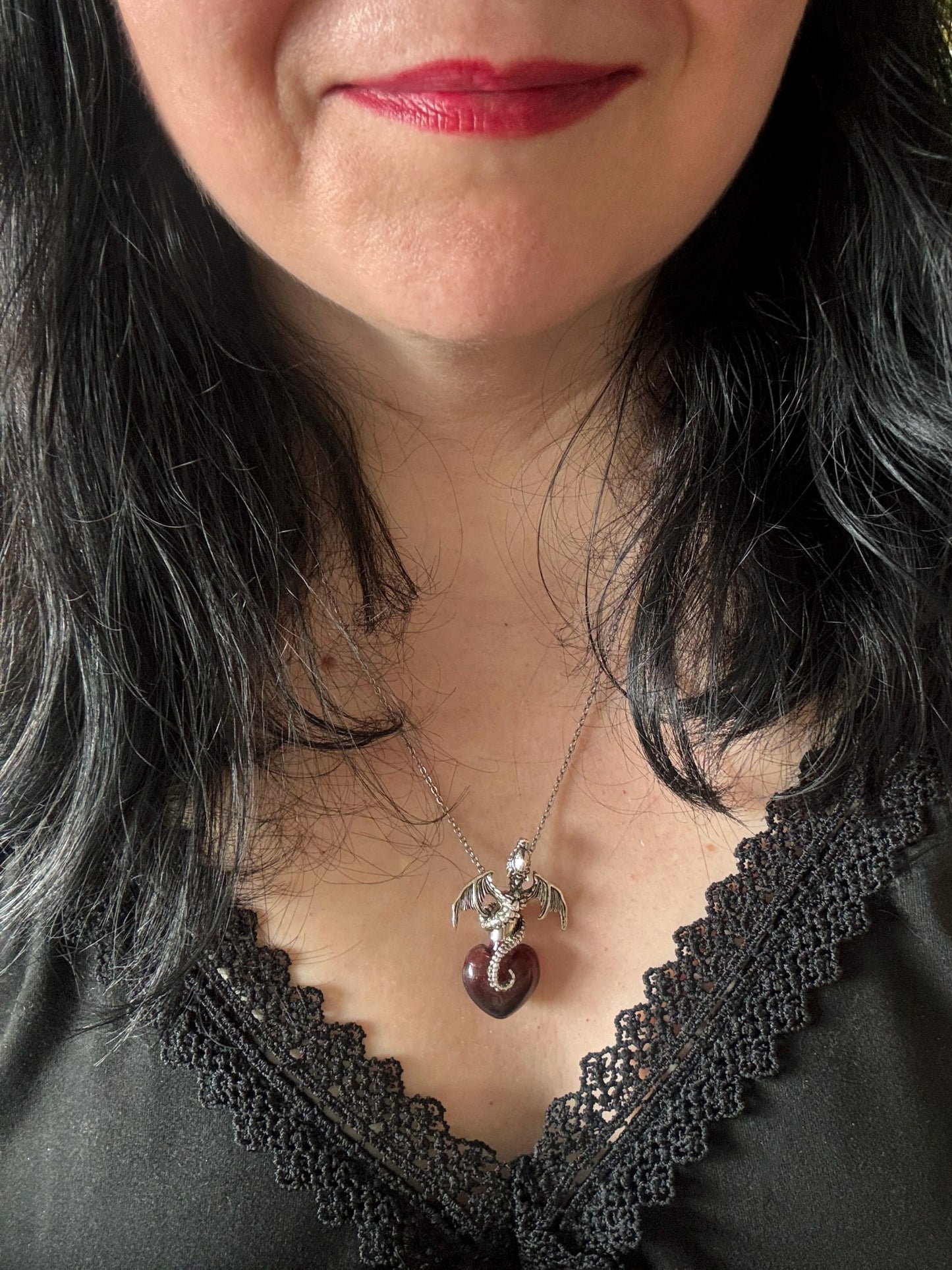 Dragon Heart Pendant | Wearable Fantasy Potion Necklace | Vial Jewelry | Fourth Wing Fans
