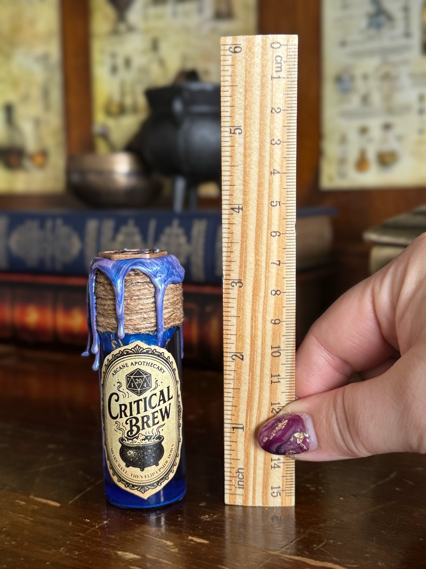 D20 Dice Roller Potion | Navy & Red Critical Brew | D&D Dice Rolling Prop
