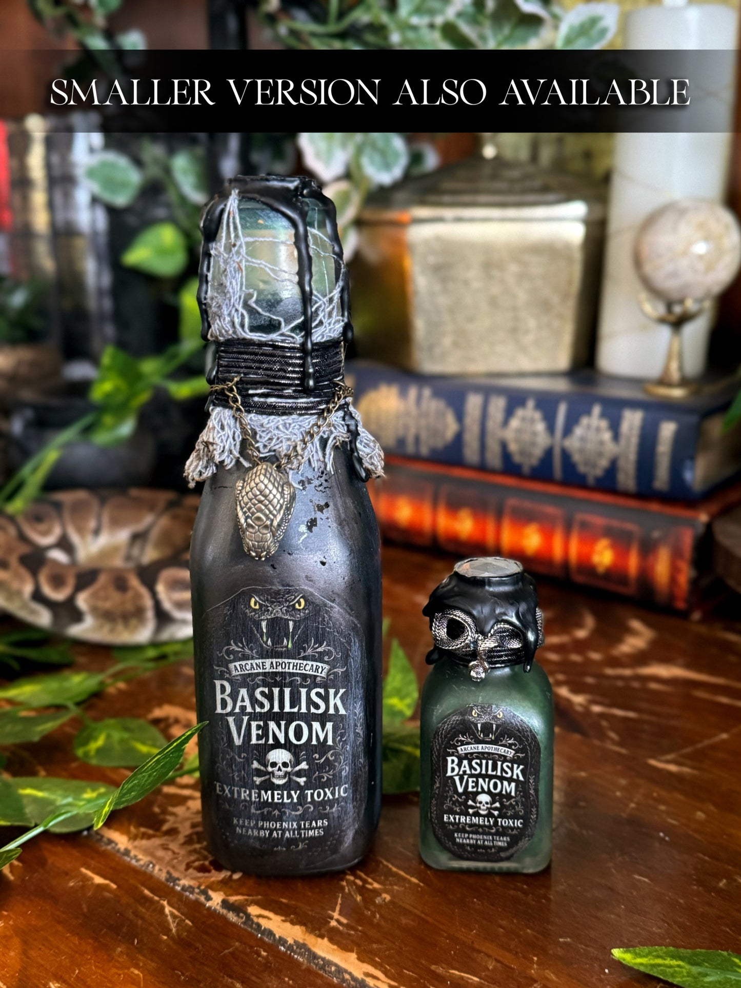Basilisk Venom Color Change Potion Bottle Decor | Phoenix Tear Antidote | Gothic Snake Vial