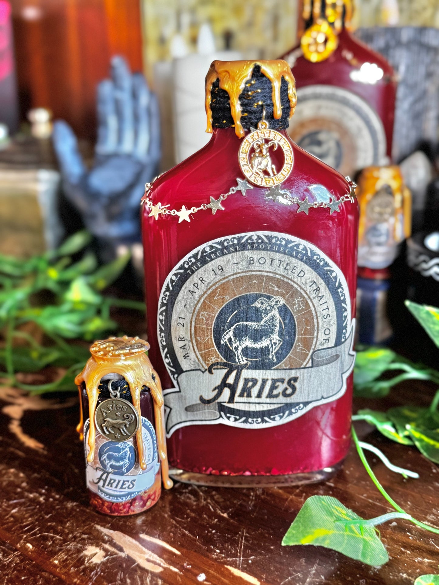 Zodiac Aries Potion Collectible | Astrology Decor | Witchy Display Bottle