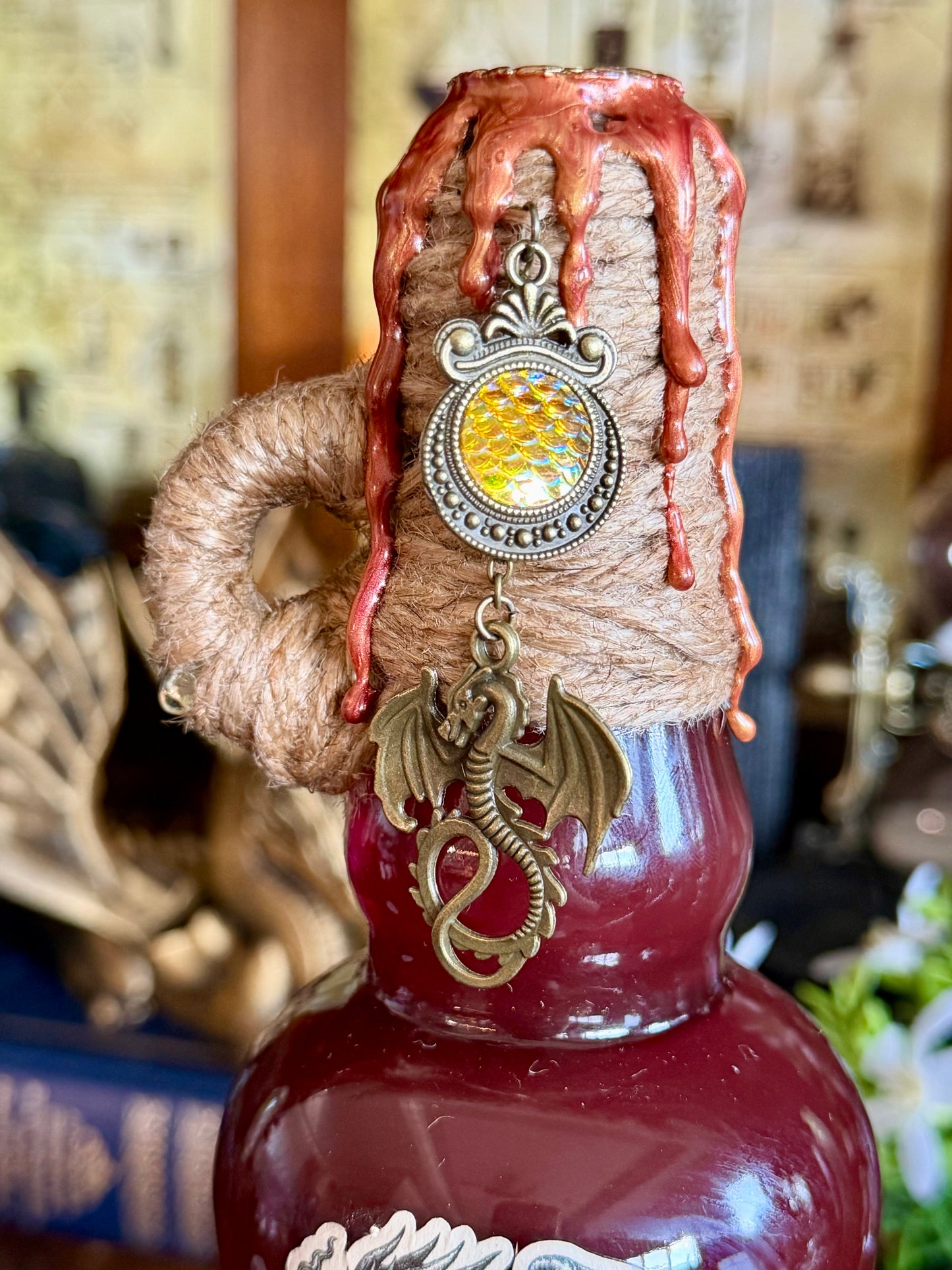 Dragon Blood Display Potion | Fantasy Shelf Decor | Interactive Color Change Elixir Bottle