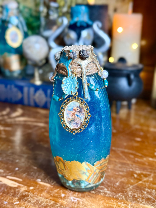 Siren’s Song Potion | Mermaid Decor | Ocean Bottle Art | Fantasy Decor | Coastal Gothic Display