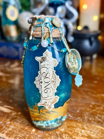 Siren’s Song Potion | Mermaid Decor | Ocean Bottle Art | Fantasy Decor | Coastal Gothic Display