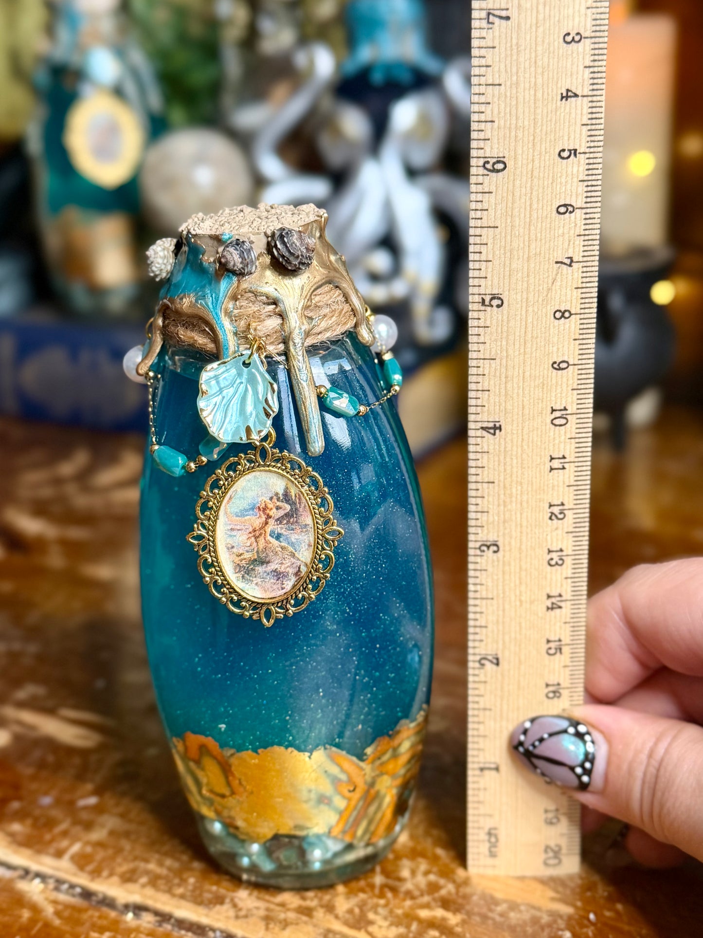 Siren’s Song Potion | Mermaid Decor | Ocean Bottle Art | Fantasy Decor | Coastal Gothic Display