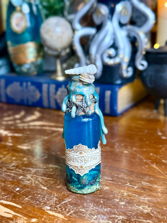 Siren’s Song Mini Potion | Mermaid Decor | Ocean Bottle Art | Fantasy Decor | Coastal Gothic Display