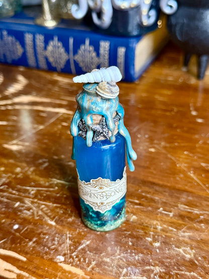 Siren’s Song Mini Potion | Mermaid Decor | Ocean Bottle Art | Fantasy Decor | Coastal Gothic Display