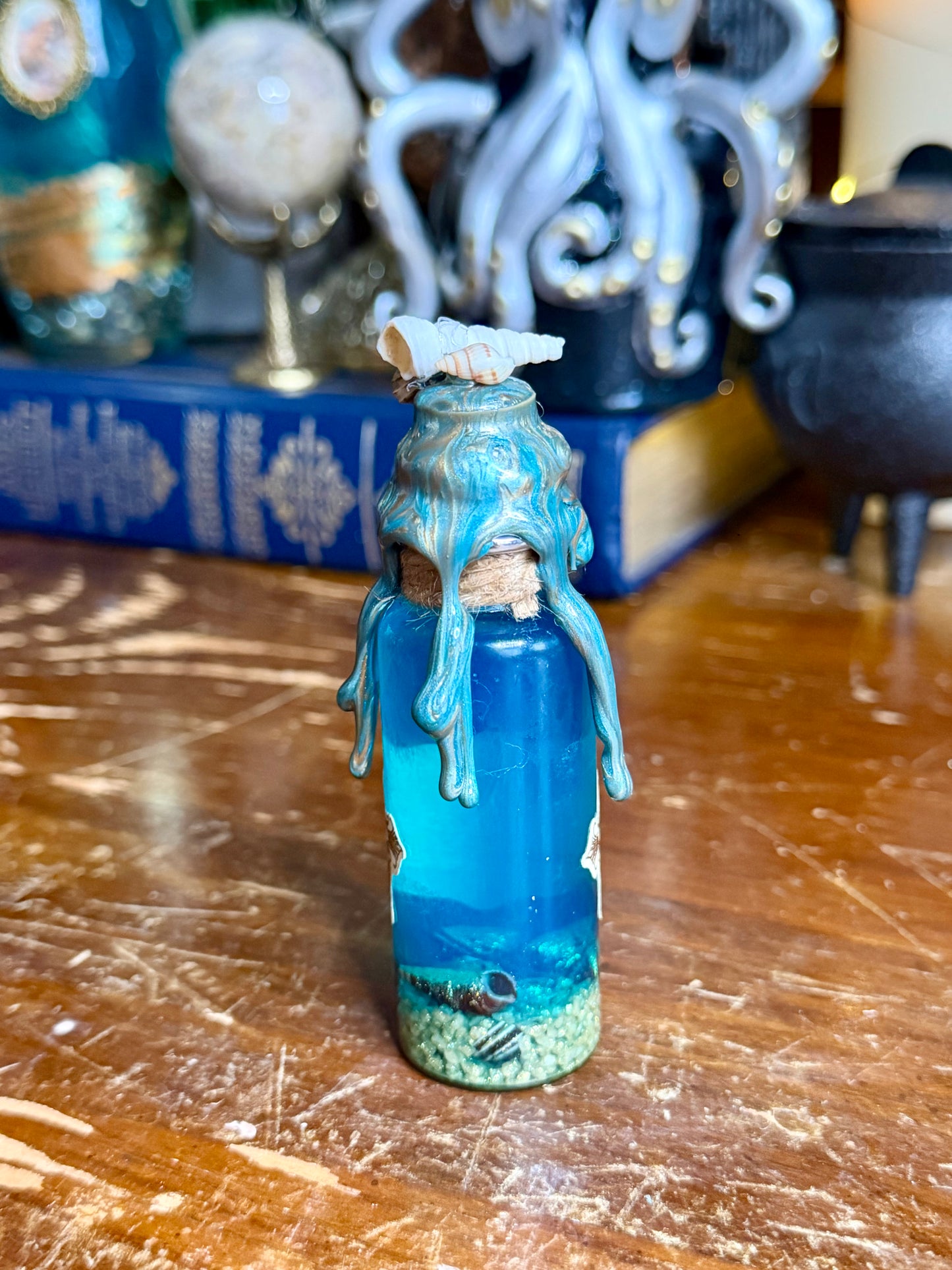 Siren’s Song Mini Potion | Mermaid Decor | Ocean Bottle Art | Fantasy Decor | Coastal Gothic Display