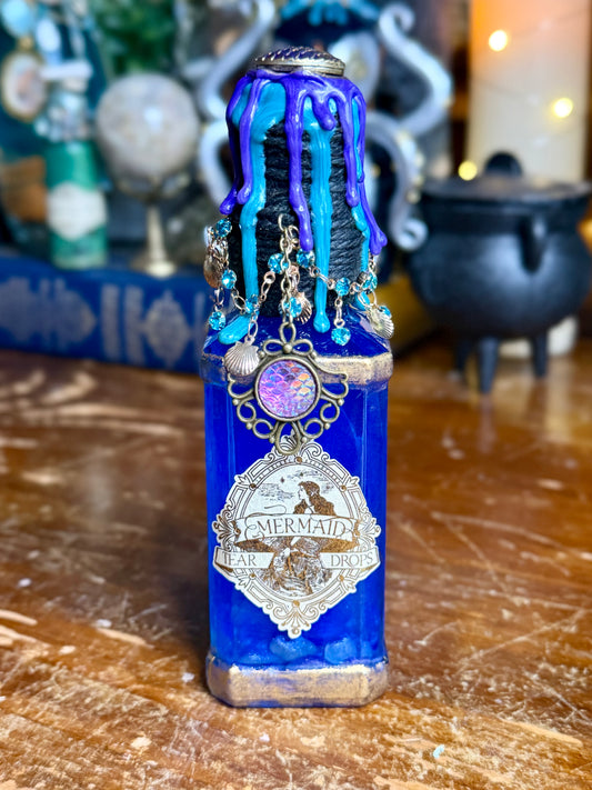 Mermaid Tears Potion | Mermaid Decor | Ocean Fantasy Bottle | Sea Witch Decor | Handmade Gothic Art