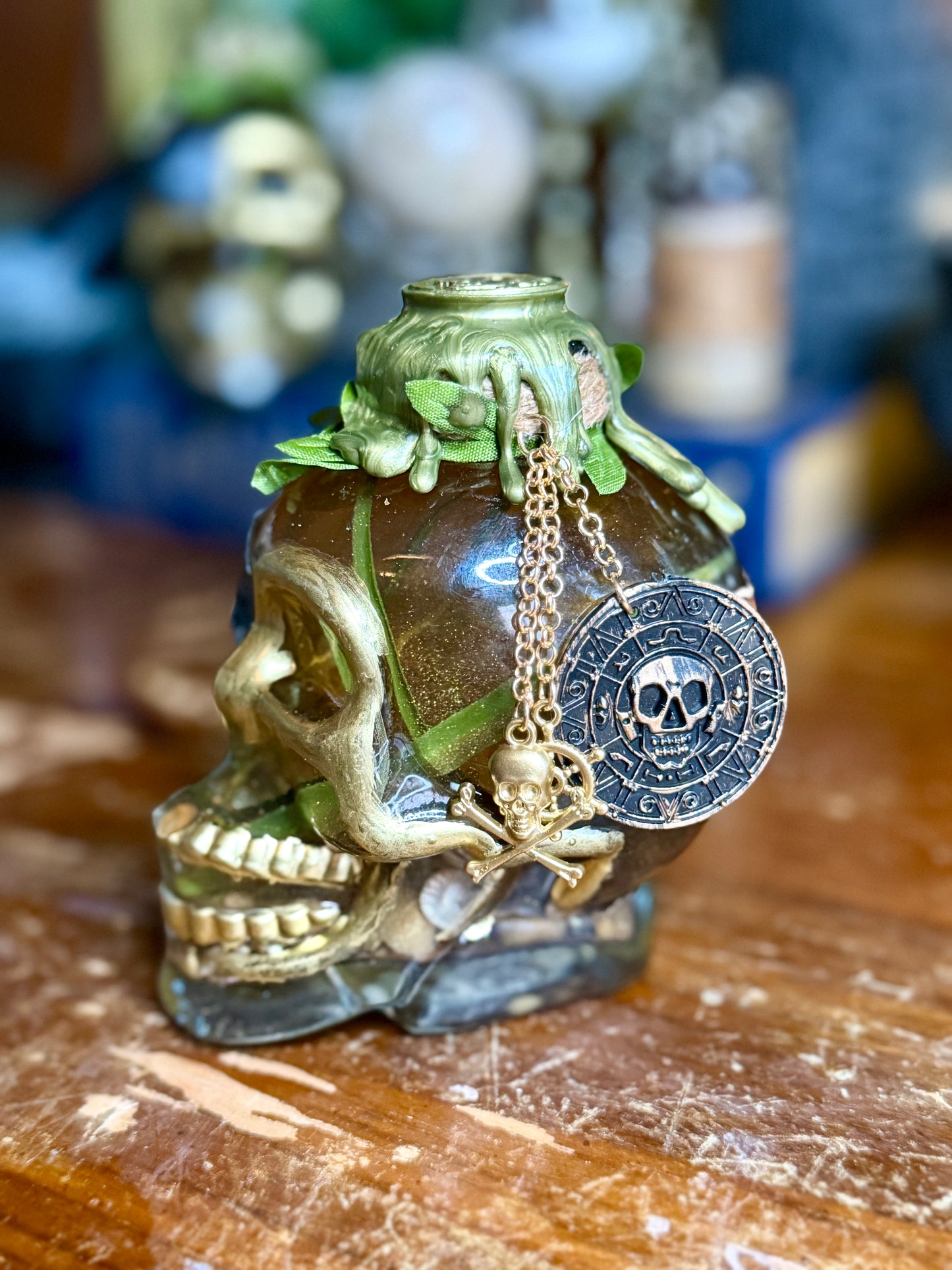 Dead Man’s Cursed Waters Potion | Pirate Decor | Skull Bottle | Gothic Ocean Decor | Dark Academia Art