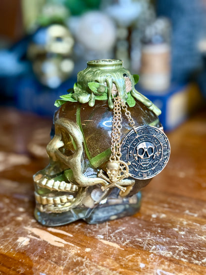 Dead Man’s Cursed Waters Potion | Pirate Decor | Skull Bottle | Gothic Ocean Decor | Dark Academia Art