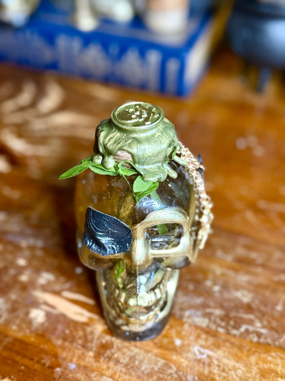 Dead Man’s Cursed Waters Potion | Pirate Decor | Skull Bottle | Gothic Ocean Decor | Dark Academia Art