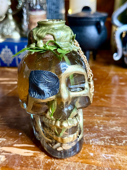 Dead Man’s Cursed Waters Potion | Pirate Decor | Skull Bottle | Gothic Ocean Decor | Dark Academia Art