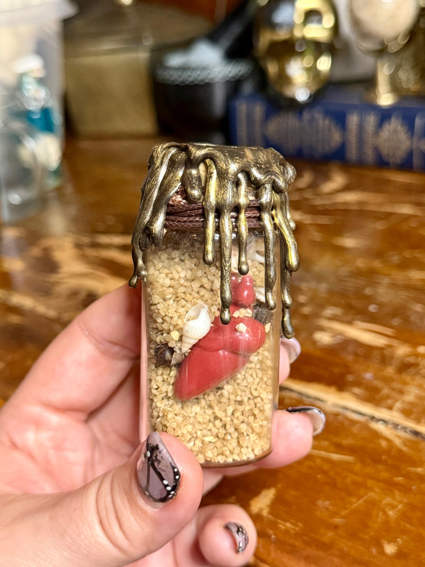 Jar of Dirt Heart Potion | Pirate Inspired Decor | Fantasy Fidget | Nautical Curio | Handmade Display Bottle