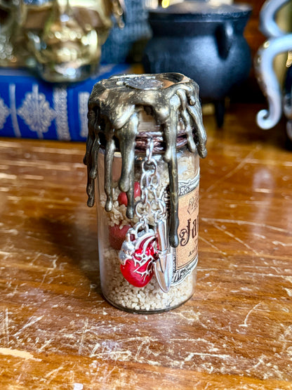 Jar of Dirt Heart Potion | Pirate Inspired Decor | Fantasy Fidget | Nautical Curio | Handmade Display Bottle