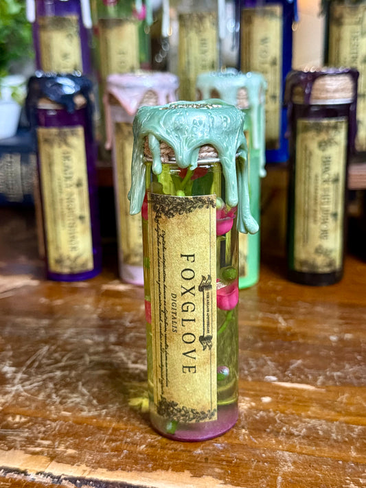 Poison Garden | Foxglove Mini Potion | Dark Academia Display Bottle