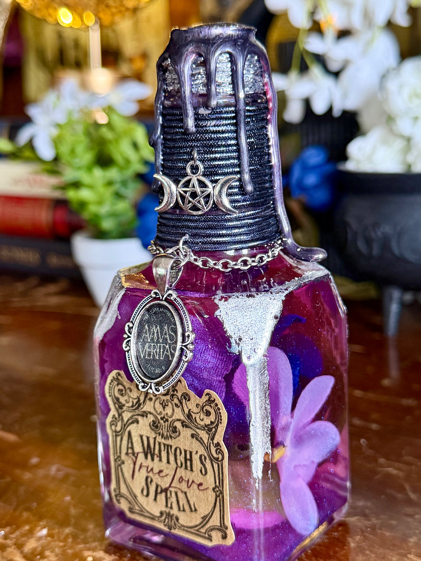 A Witch’s True Love Spell | Amas Veritas Potion | Practical Magic Inspired Witch Potion | Botanical Love Spell Decor | Witchy Gift