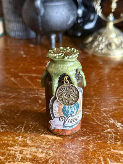 Mini Zodiac Virgo Potion Collectible | Astrology Decor | Witchy Display Bottle