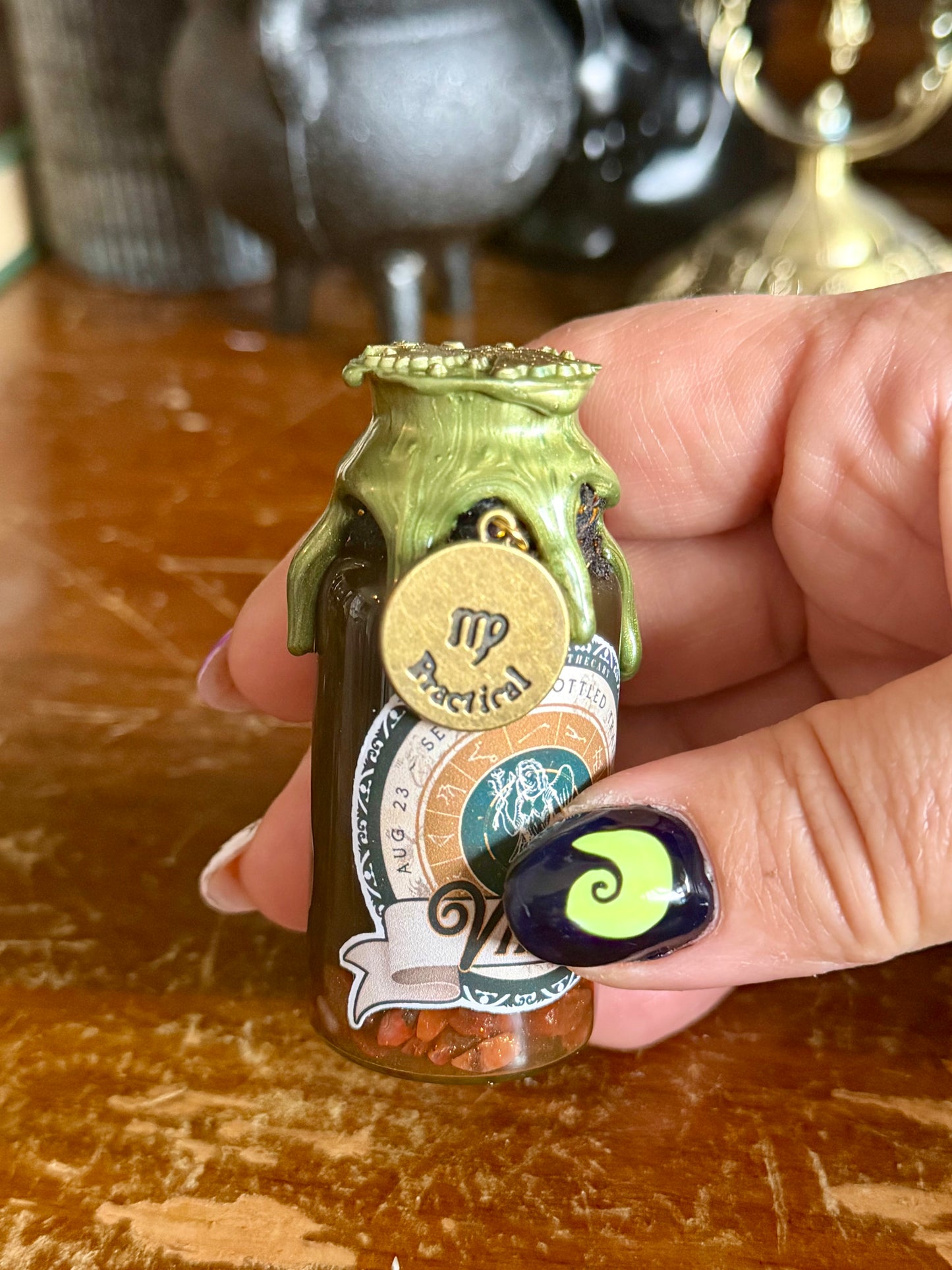 Mini Zodiac Virgo Potion Collectible | Astrology Decor | Witchy Display Bottle