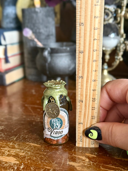 Mini Zodiac Virgo Potion Collectible | Astrology Decor | Witchy Display Bottle