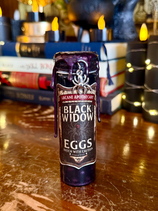 Black Widow Eggs Mini Dark Display Potion | Gothic Decor | Creepy Curio | Spider Witch Aesthetic