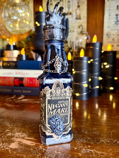 Bottled Nightmare Shards | Gothic Horror Potion Bottle | Creepy Halloween Decor | Dark Academia Apothecary | Macabre Gift