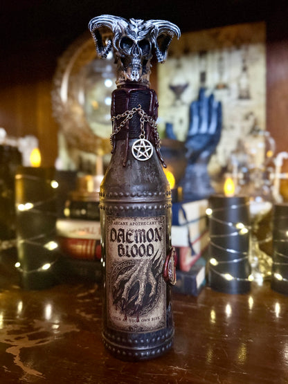 Daemon / Demon Blood Potion | Limited Edition Gothic Apothecary Bottle | Occult Halloween Decor | Dark Fantasy Collectible