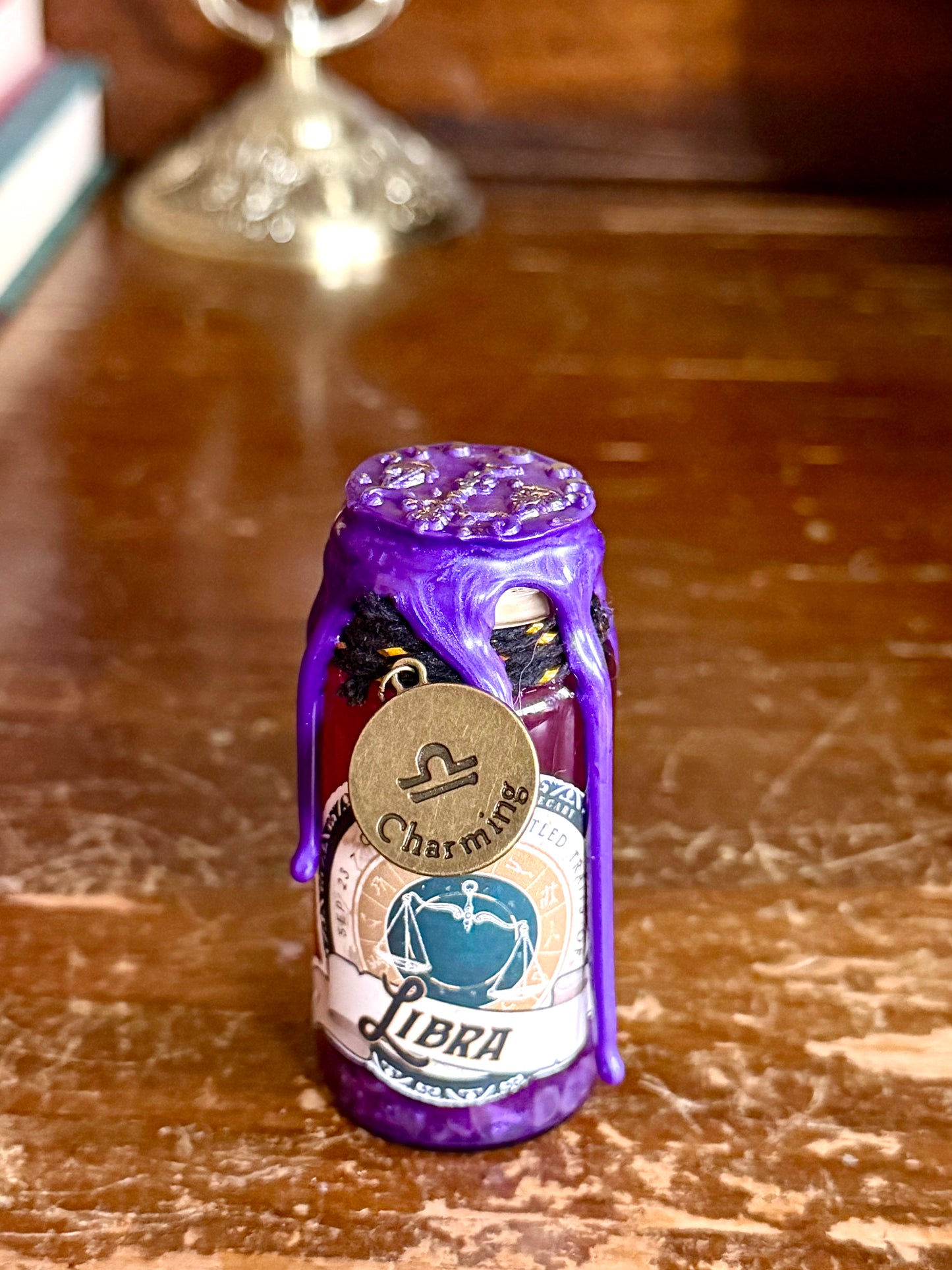 Mini Libra Zodiac Potion Bottle | Bottled Traits of Libra | Astrology Gift | Rose Quartz Crystal Potion | Witchy Zodiac Decor | Libra Birthday Gift