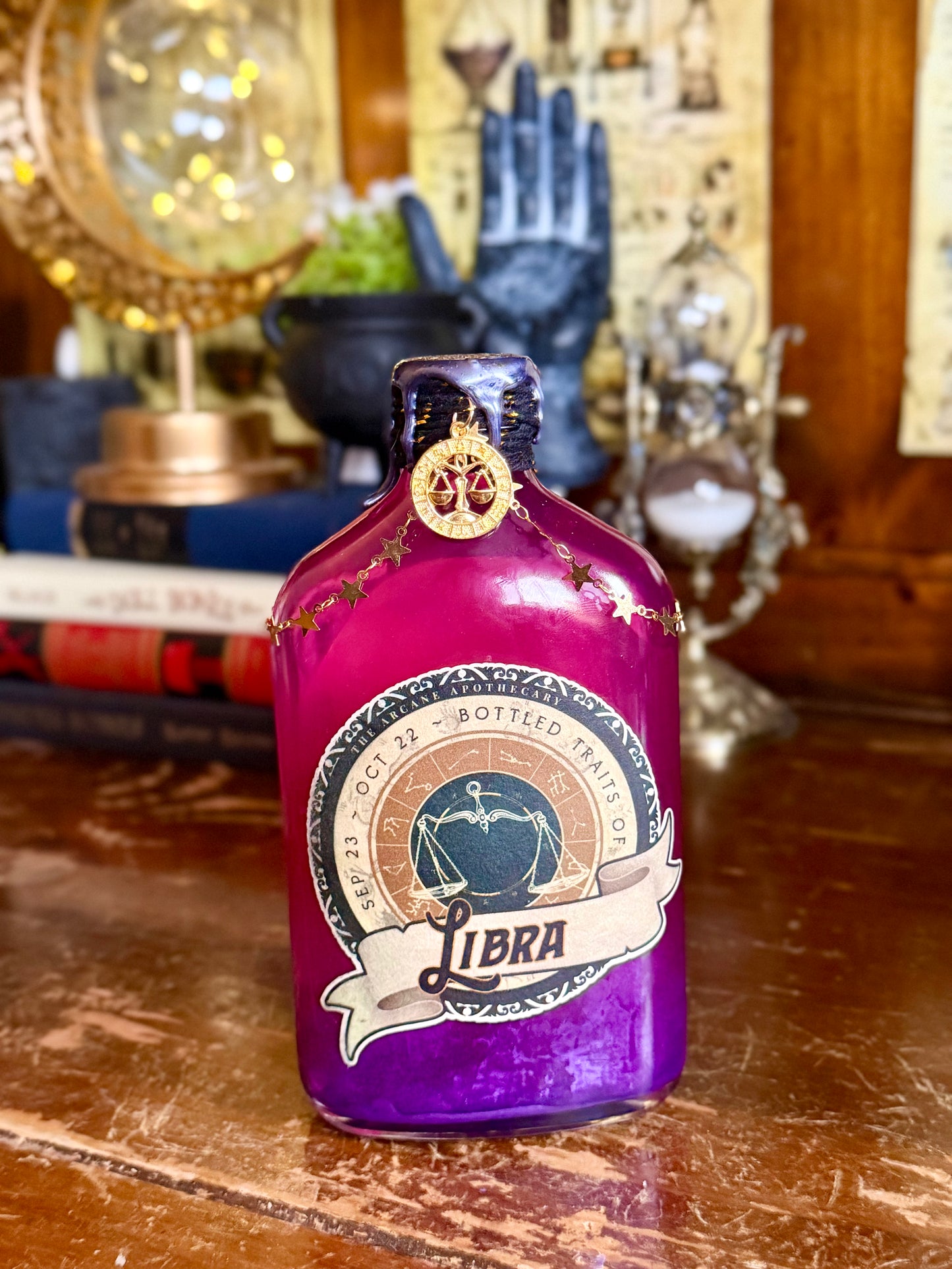 Libra Zodiac Potion Bottle | Bottled Traits of Libra | Astrology Gift | Rose Quartz Crystal Potion | Witchy Zodiac Decor | Libra Birthday Gift