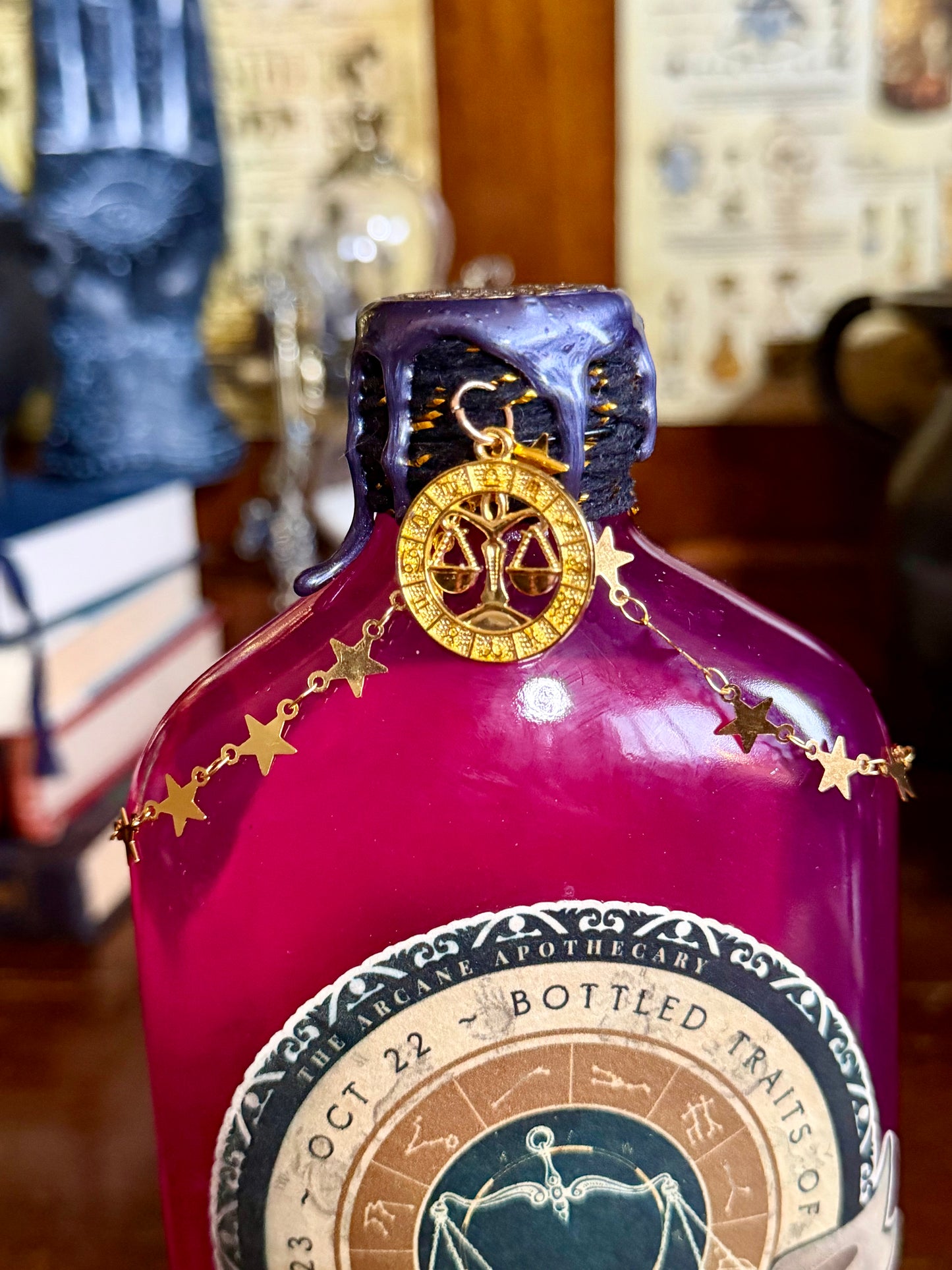 Libra Zodiac Potion Bottle | Bottled Traits of Libra | Astrology Gift | Rose Quartz Crystal Potion | Witchy Zodiac Decor | Libra Birthday Gift