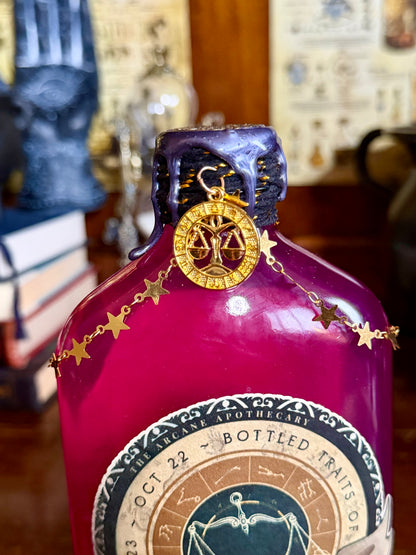 Libra Zodiac Potion Bottle | Bottled Traits of Libra | Astrology Gift | Rose Quartz Crystal Potion | Witchy Zodiac Decor | Libra Birthday Gift
