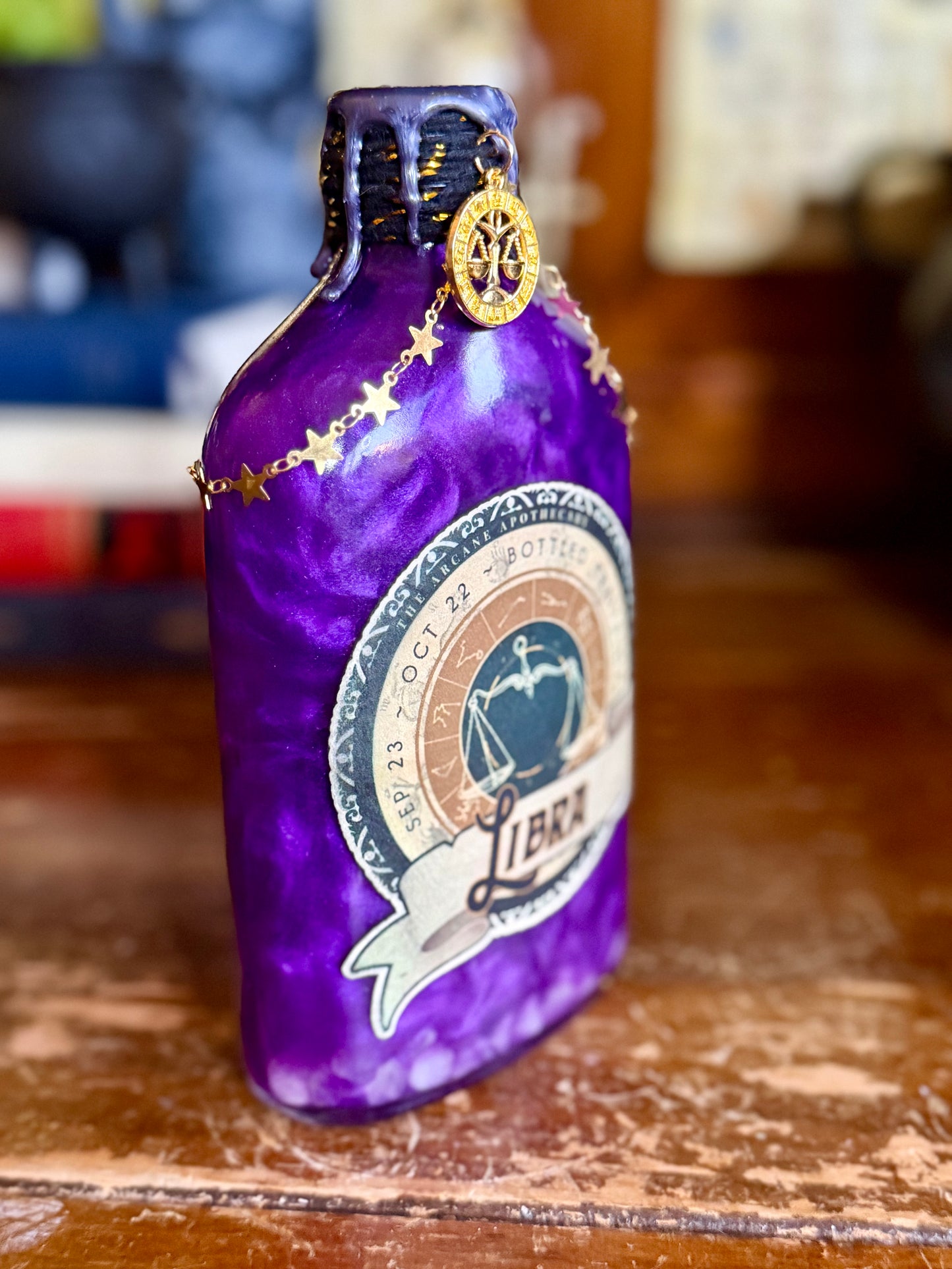 Libra Zodiac Potion Bottle | Bottled Traits of Libra | Astrology Gift | Rose Quartz Crystal Potion | Witchy Zodiac Decor | Libra Birthday Gift