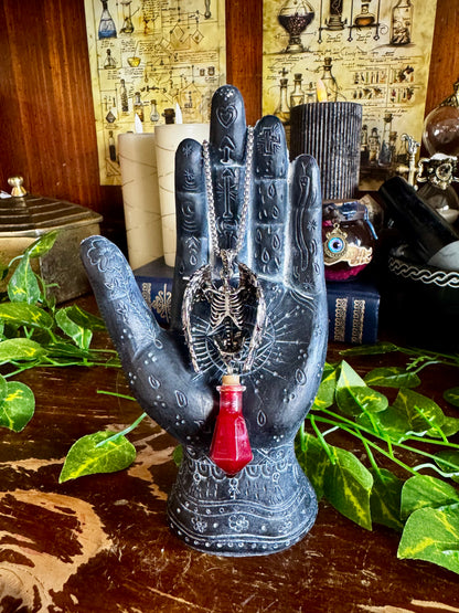 Immortal Potion Pendant Necklace | Vampire Potion Jewelry | Gothic Red Vial Necklace | Dark Academia Jewelry | Witchy Fantasy Pendant
