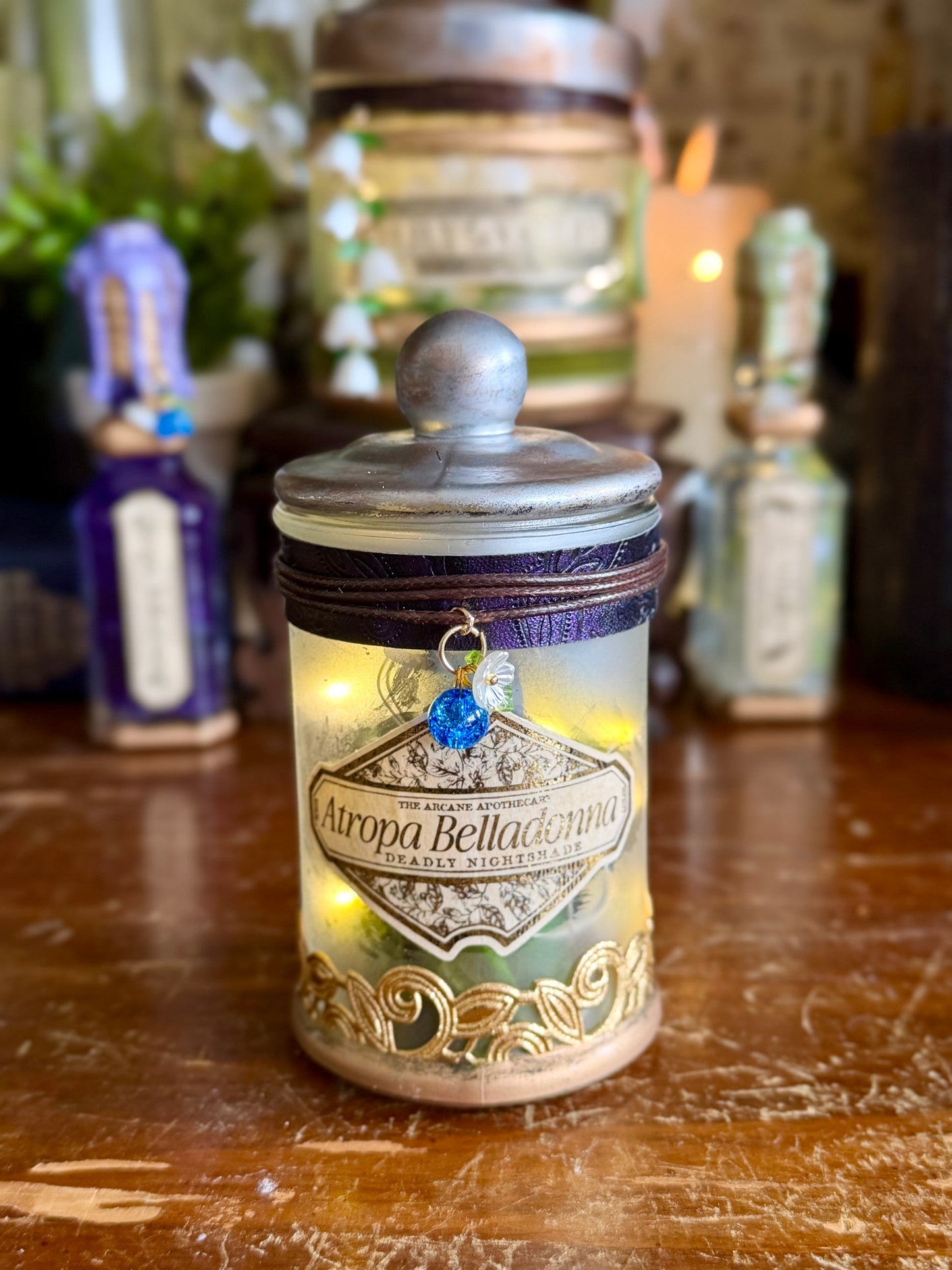 Historical Poison | Atropa Belladonna | Light Up Decorative Poison Apothecary Jar