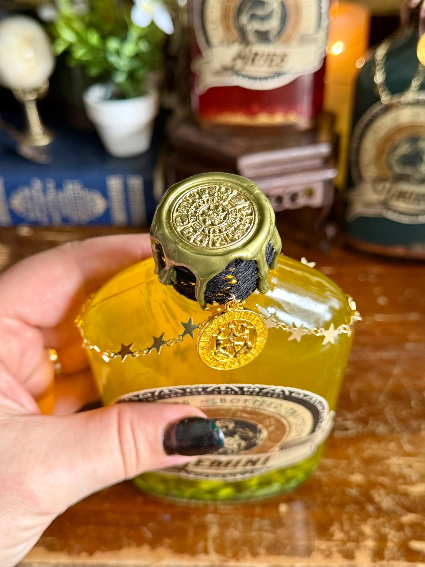 Zodiac Gemini Potion Collectible | Astrology Decor | Witchy Display Bottle