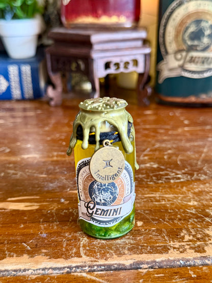 Mini Zodiac Gemini Potion Collectible | Astrology Decor | Witchy Display Bottle
