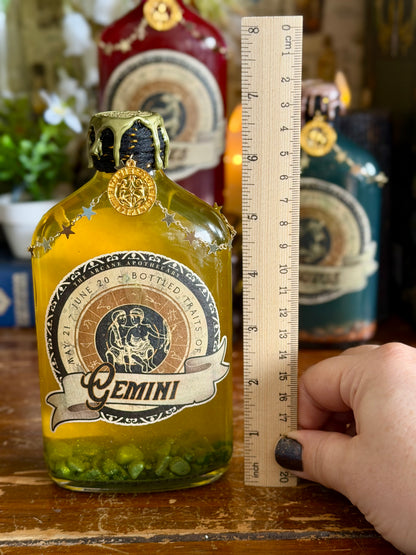 Zodiac Gemini Potion Collectible | Astrology Decor | Witchy Display Bottle