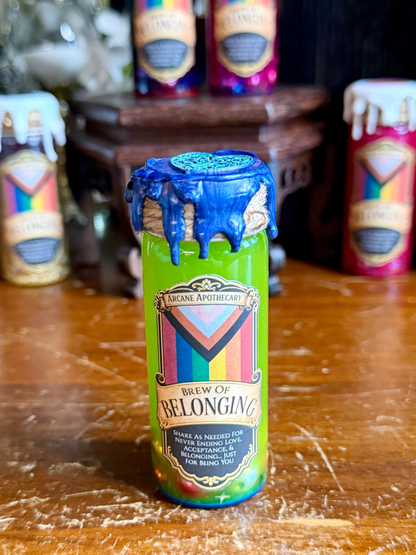 Brew of Belonging Green to Blue | LGBTQ Pride Decor | Custom Pride Charm | Handmade Queer Gift | Magical Display Bottle