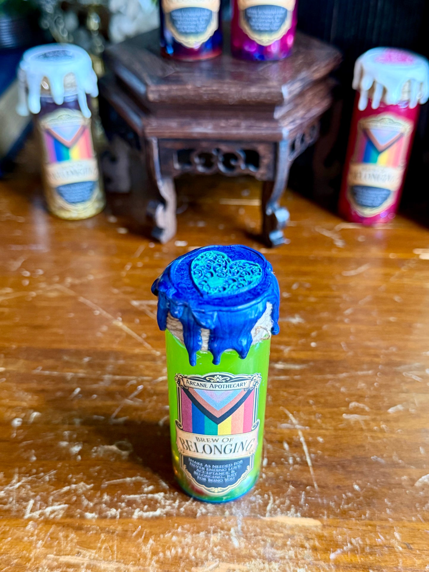 Brew of Belonging Green to Blue | LGBTQ Pride Decor | Custom Pride Charm | Handmade Queer Gift | Magical Display Bottle