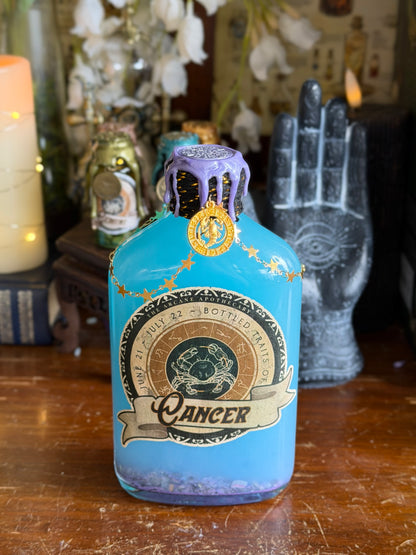 Zodiac Cancer Potion Collectible | Astrology Decor | Witchy Display Bottle