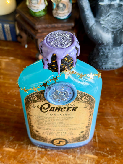 Zodiac Cancer Potion Collectible | Astrology Decor | Witchy Display Bottle