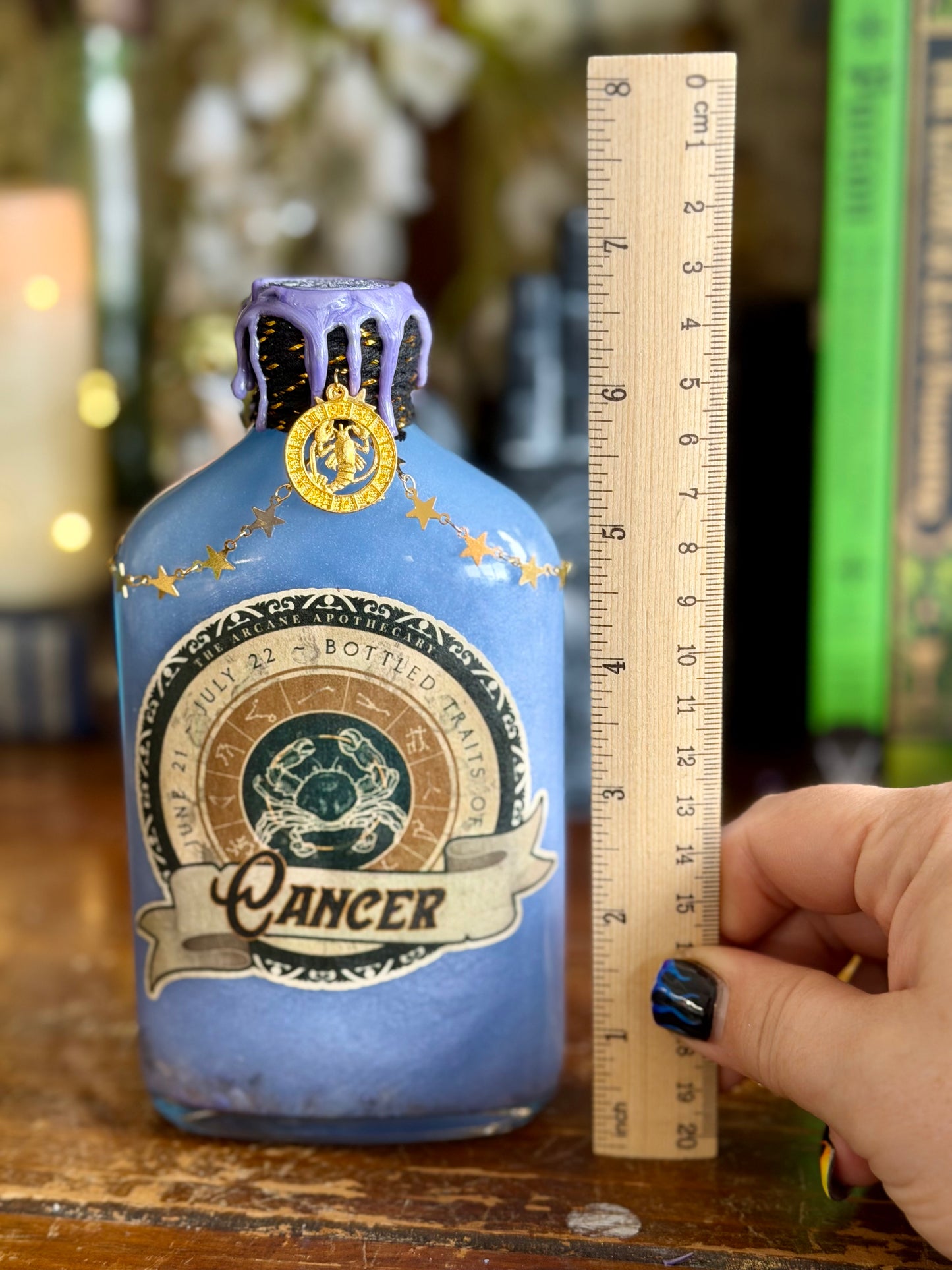 Zodiac Cancer Potion Collectible | Astrology Decor | Witchy Display Bottle