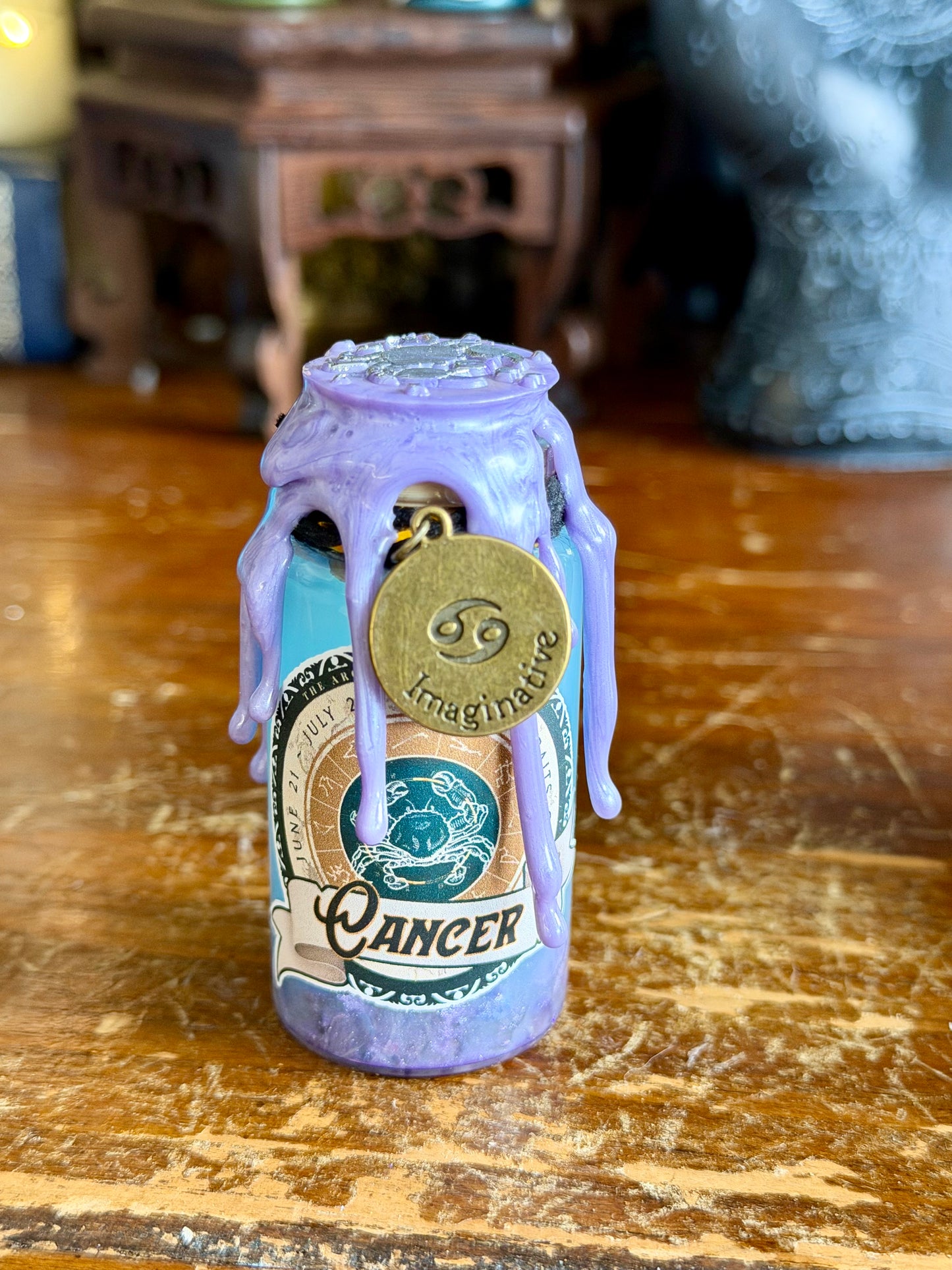 Mini Zodiac Cancer Potion Collectible | Astrology Decor | Witchy Display Bottle