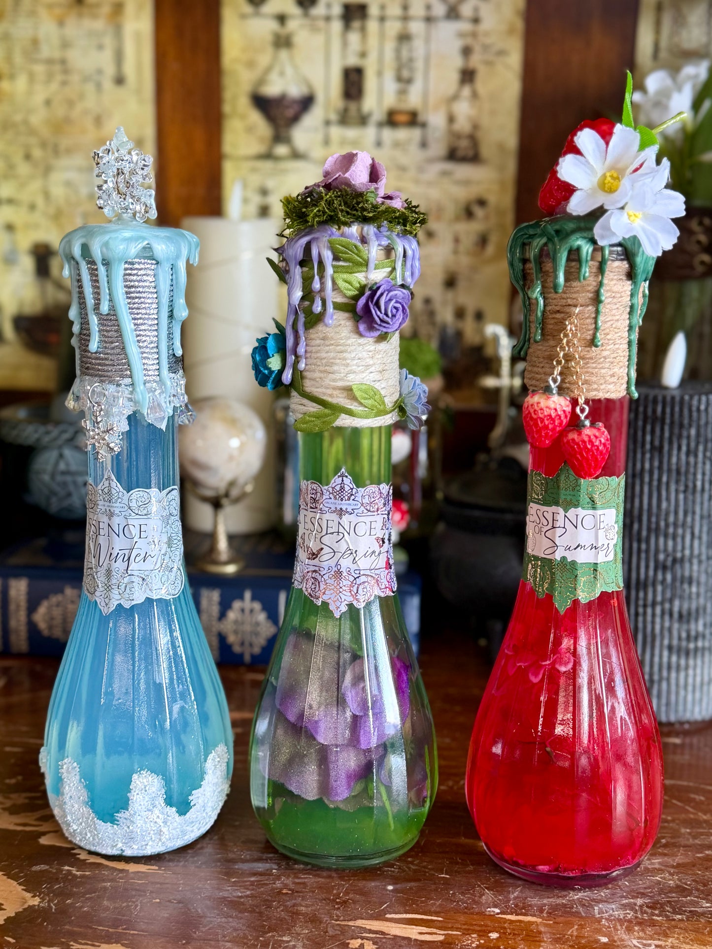 Essence of Summer | Seasonal Potion Bottle | Strawberry Display Potion | Summer Decor