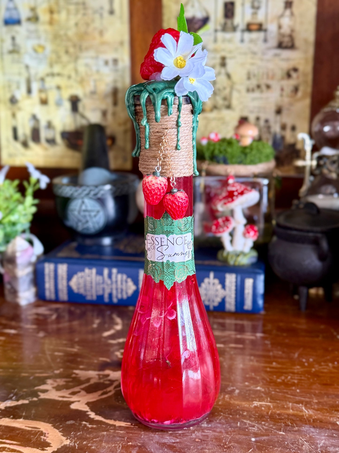 Essence of Summer | Seasonal Potion Bottle | Strawberry Display Potion | Summer Decor