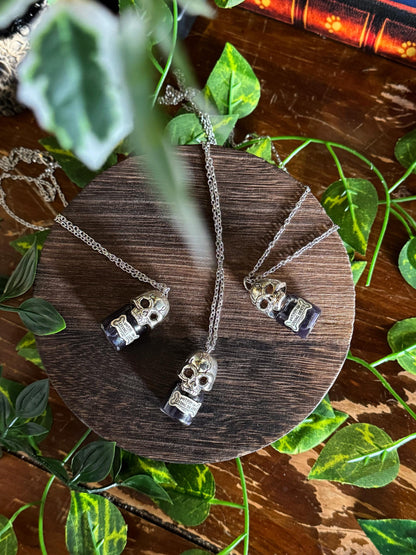 Potion of Living Death Pendant | Skull Vial Necklace | Gothic Jewelry