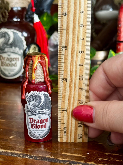 Tiny Dragon Blood Potion | Fantasy Shelf Decor | Miniature Interactive Elixir Bottle