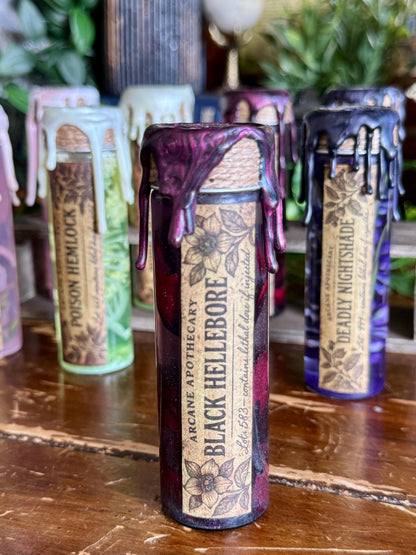 Poison Garden | Black Helebore Mini Potion | Dark Academia Display Bottle