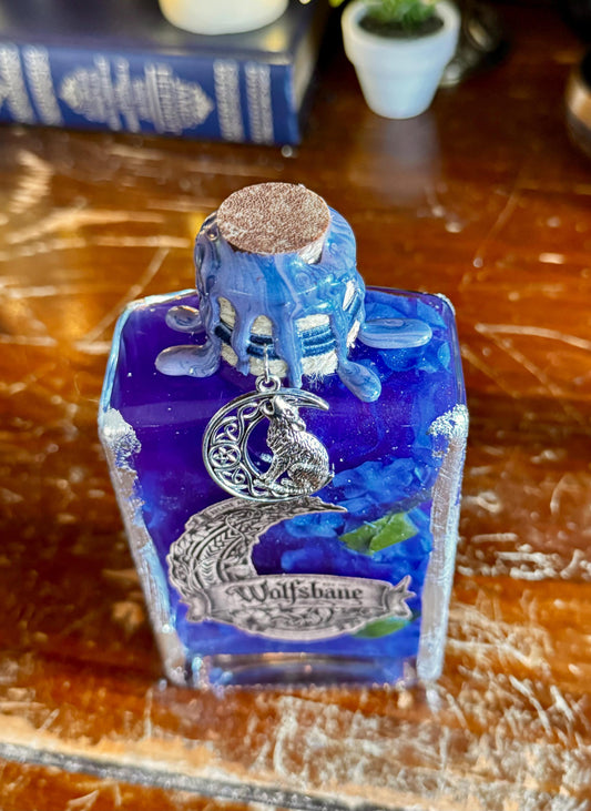 Wolfsbane Decorative Potion Collectible | Historical Poison | Purple Witchy Wolf Moon Display Bottle